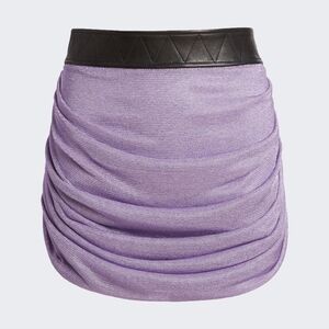 Khaite Lavender Draitton Draped Crystal Mesh Mini Skirt NWT